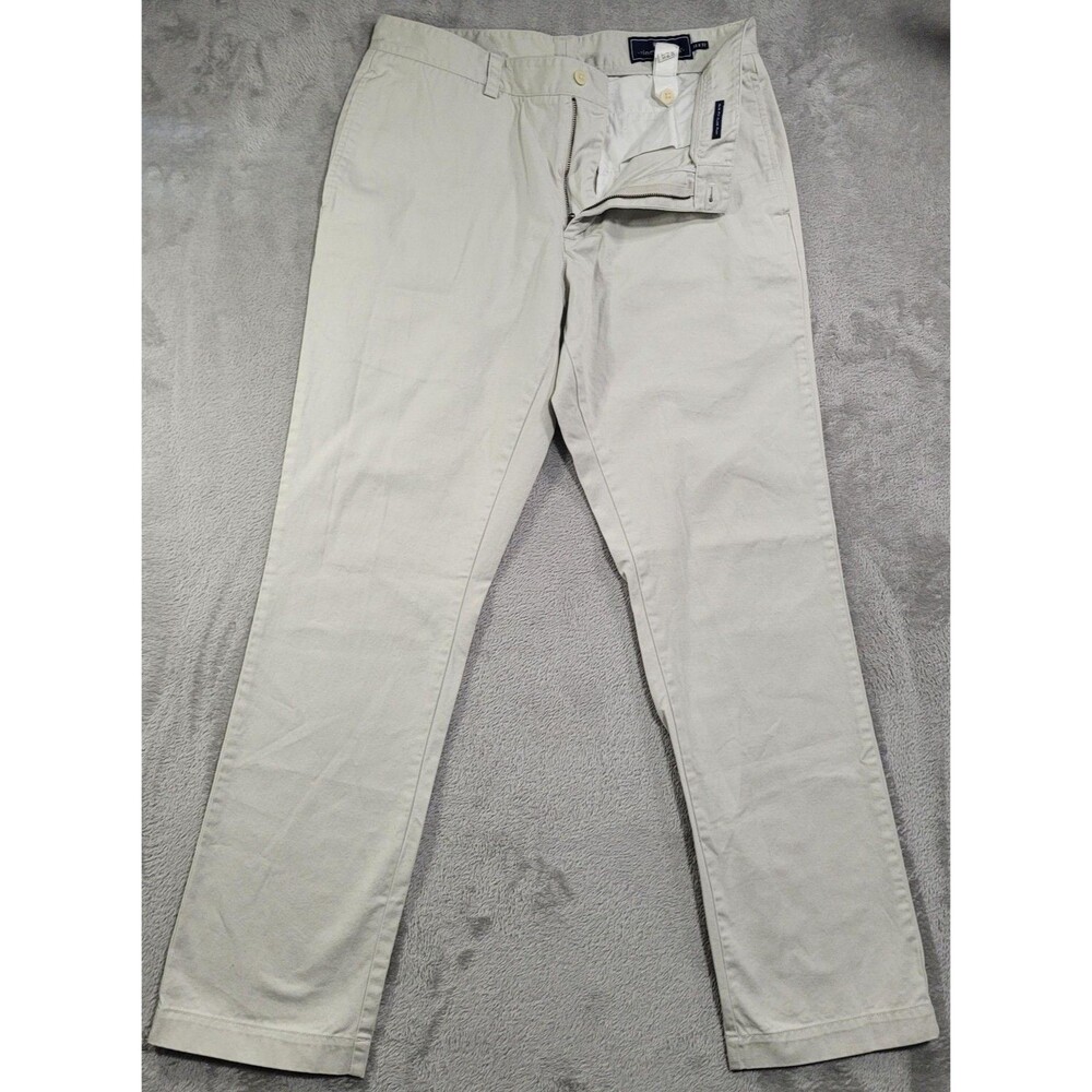 Vineyard Vines Pants Mens 33x32 Beige Slim Fit Club Chino Twill Straight Leg
